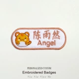 Оригинальная именная наклейка для детского сада подходит для мужчин и женщин для девочек, с вышивкой, тигр