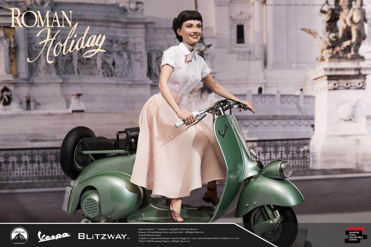 Eight feet Blitzway BW-NS 20401 1 4 Rome Holiday Anne Princess Hepburn Vespa statue