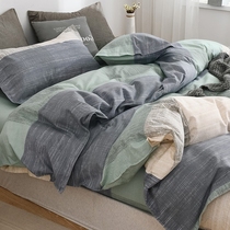 Summer cotton four-piece set 100 cotton quilt cover spring and summer ins style simple Nordic sheets 3 bed 3 sets 4