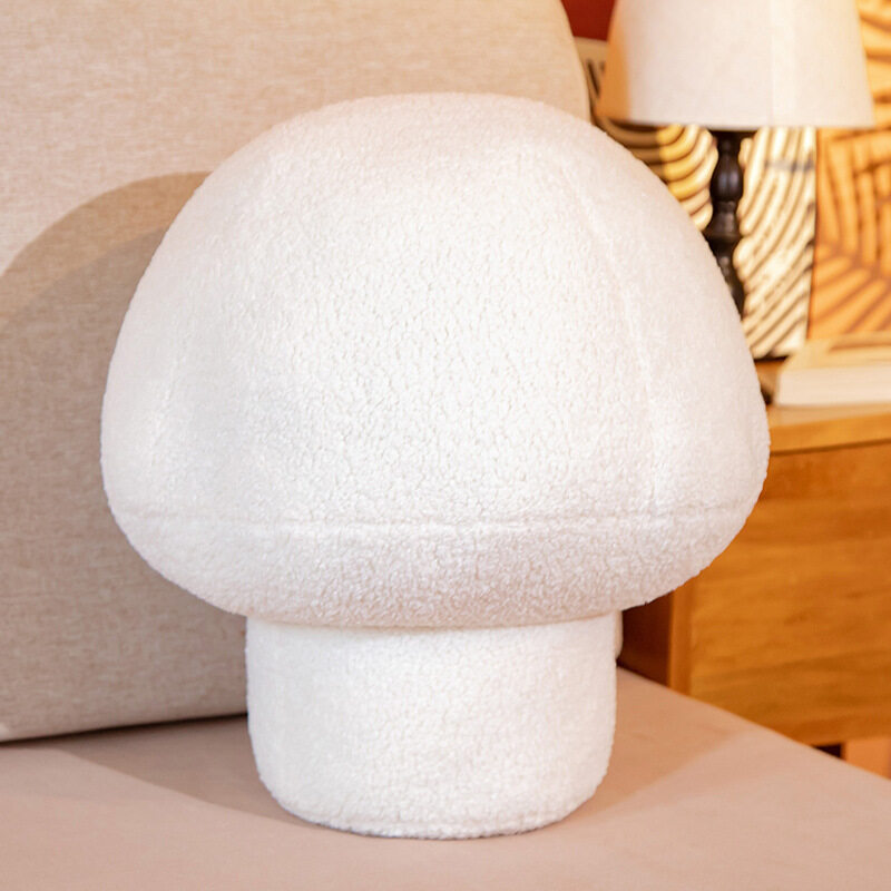 Cute Little Mushroom Doll White Mushroom Plush Toy Pillow Mushroom White Mushroom Kindergarten Vegetable Cognitive Doll