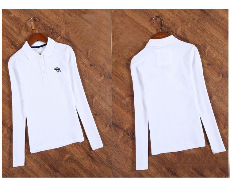 Golf nữ Áo dài tay Hàn Quốc Bình thường POLO Lapel Thể thao Casual Áo thun cotton Cotton - Thể thao sau bộ quần áo thể thao nam mùa đông