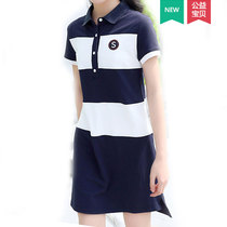 Golf Tandem Dress Mid Spring Autumn Season Casual Workout Lady Short Sleeve Golf Sport Skirt Jersey Dress