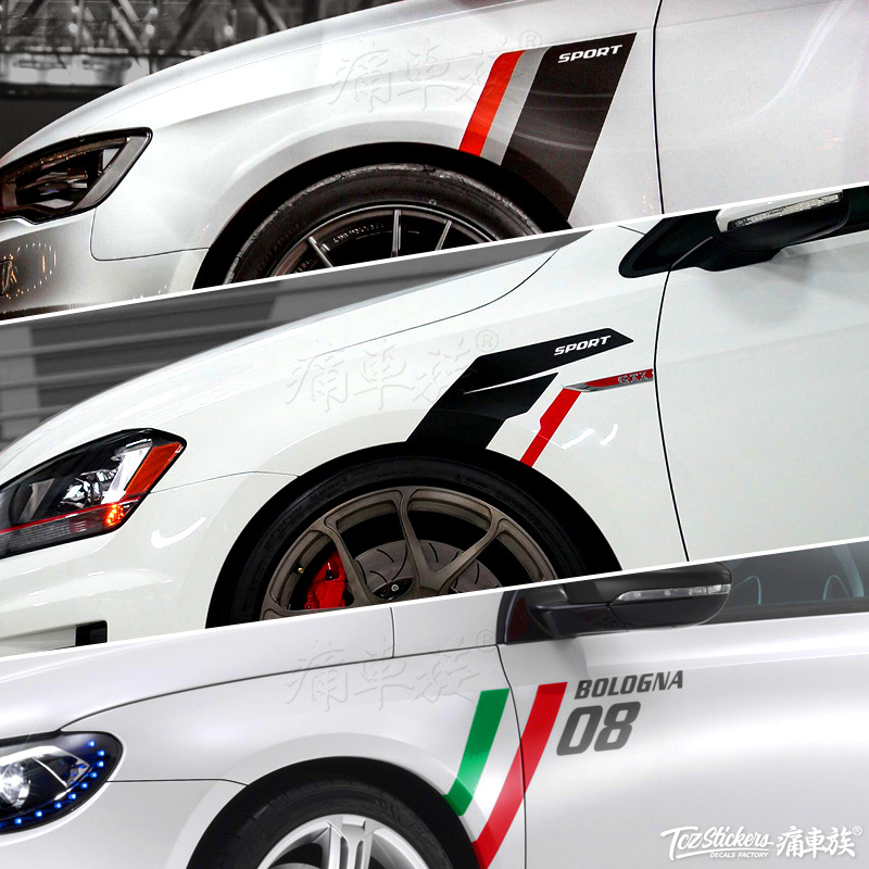 Suitable for Audi Q3A4 A3 TT A7 Golf 7 5 car stickers fender decoration modified scratch stickers