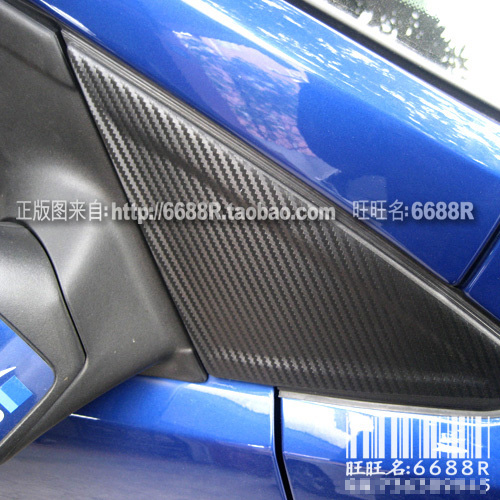 Ford hatchback Focus A- pillar rear mirror front small window sticker 3D carbon fiber car sticker (computer molding)