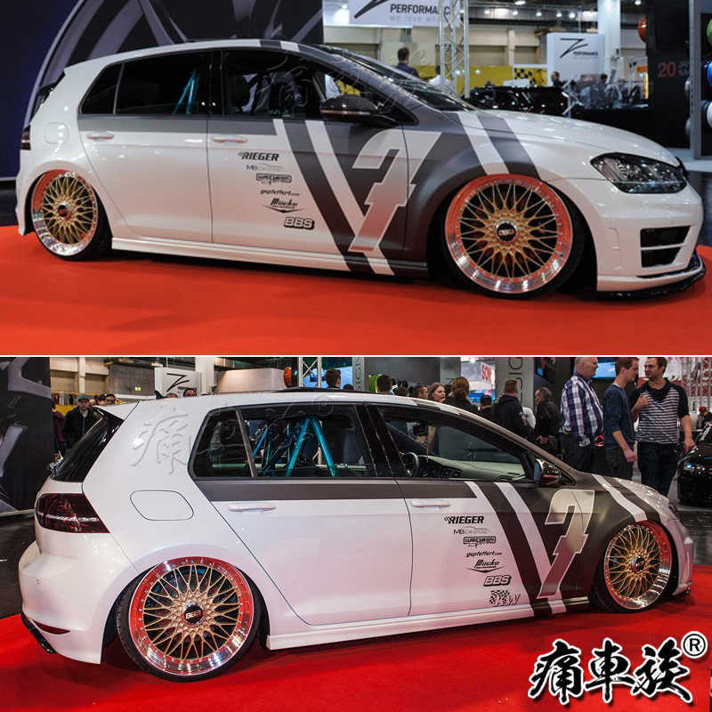 2018 Fox New Golf 7 5 car stickers pull flower GTI racing stickers modified body car stickers Lingdu CC stickers