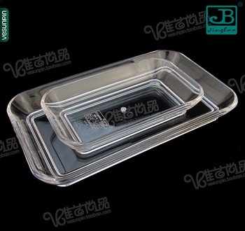 Garbo acrylic tray rectangular towel transparent