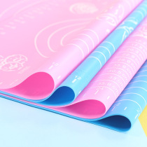 (High temperature resistant silicone pad with scale 50 * 40cm) baking tool baking pan kneading heat insulation pad Blue Pink