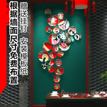 Peking opera opera facial makeup decorative plate pendant restaurant hot pot restaurant Chinese style three-dimensional ceramic wall decoration hanging plate