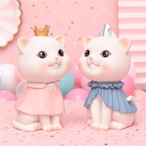 Cute cat piggy bank Girl heart cat cat ornaments Princess cat piggy bank Children piggy bank Birthday gift