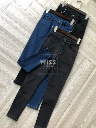 Зимние флисовые джинсы с начесом, удерживающий тепло послеродовой карандаш, штаны, Италия, высокая талия, по фигуре, большой размер