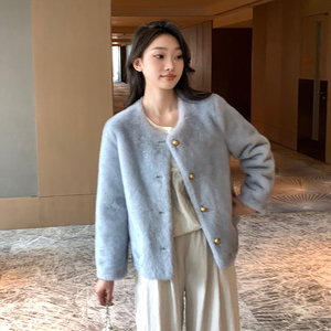 冬装新款高级感仿水貂皮毛一体环保毛 严格不要低价竞争图片