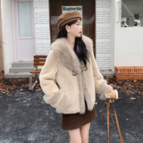 现货高品质皮毛一体环保皮草外套2C131-626-P195K288，女装短外套，2C131