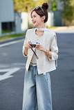 新中式国风提花短外套女2025春季新款气质设计感宽松复古印花上衣，女装短外套，衣佳和
