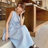 现货：夏装新款韩系简约无袖连衣裙配带包包2C135-6896P125K198，女装连衣裙，2C135