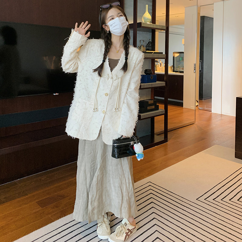 现货数据好272-F8117-P145K198流苏棒球西装短外套风盘扣,女装西装,2D078