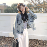 高级感牛仔外套女春秋2025新款流行设计感夹克上衣小个子短款韩系，女装短外套，2C135