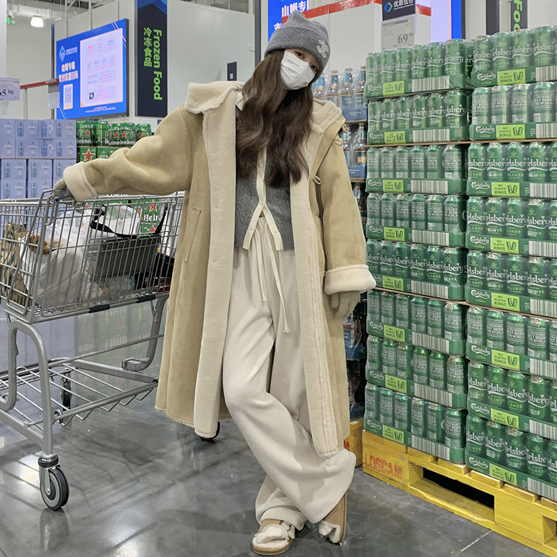 新品附买家秀高品质澳羊绒皮毛一体大衣2C075-216-P205K298,女装皮草,2C075