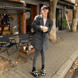 现货新款，高级灰宽松休闲加棉毛呢西装外套2372P185K268，女装西装，2C029