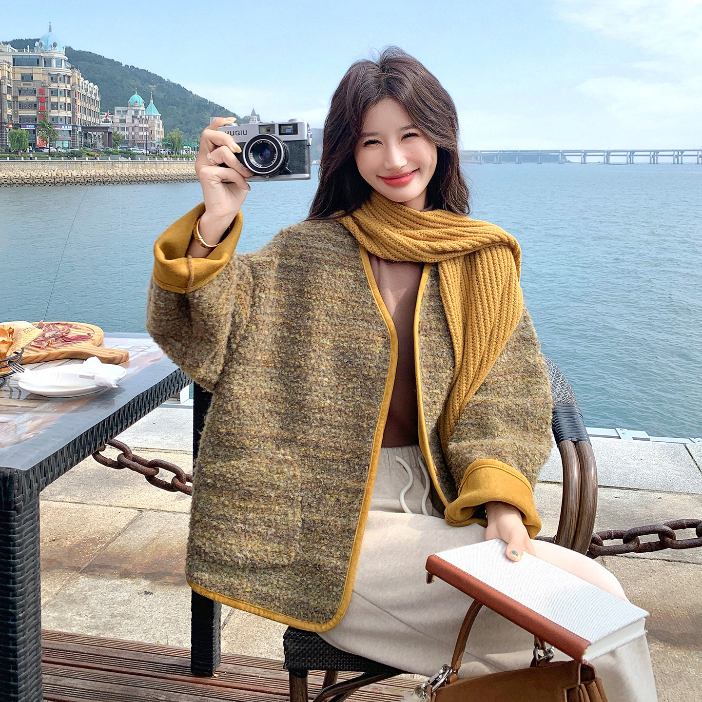 新品现货高品质皮毛一体外套配披肩2C139-817-P215-K318，女装皮草，2C139