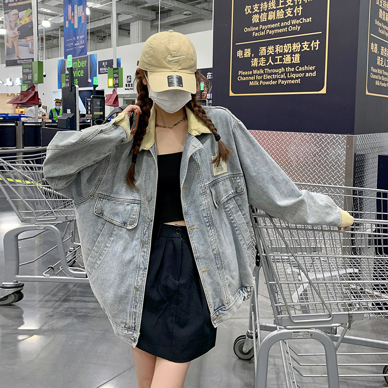 秋季式复古设计感小众2025新款拼接牛仔衣2C112-CF019-P125-K178图片