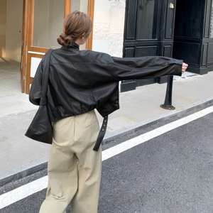 黑色甜酷风精致帅气皮衣夹克女秋2025新款小个子美式显瘦短款外套图片