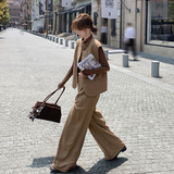 高级感休闲西装马甲套装女春季2025年新款轻熟T恤阔腿长裤三件套，女装套装/套裙，2C206