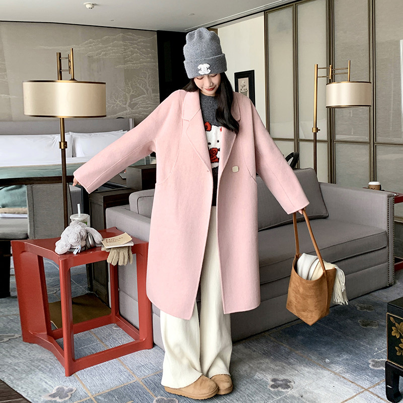 现货70毛双面羊绒大衣外套女P245K368,女装毛呢外套,2C269