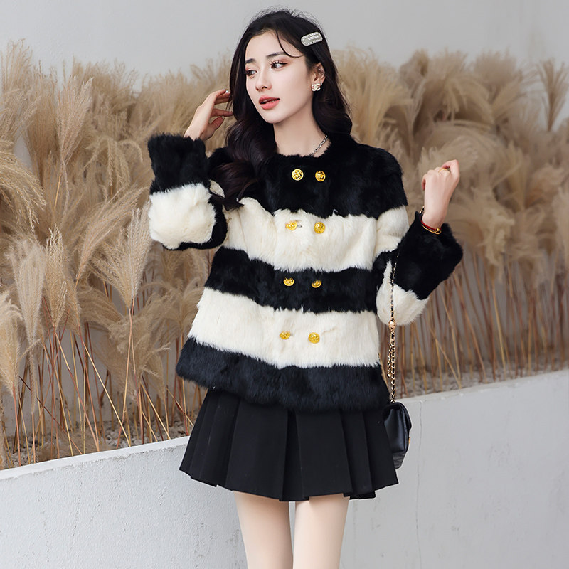 现货真兔毛2025冬装新款2C091-8068p365p499,女装短外套,2C091