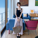 显瘦背心上衣紫色半身裙套装女2025夏季新款温柔风休闲百搭两件套，女装套装/套裙，2C131