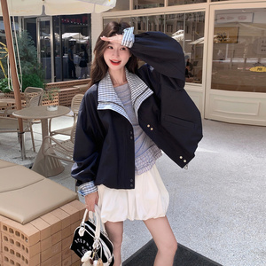 现货 学院风格纹拼接夹克外套 2B233-9730-P155 218图片