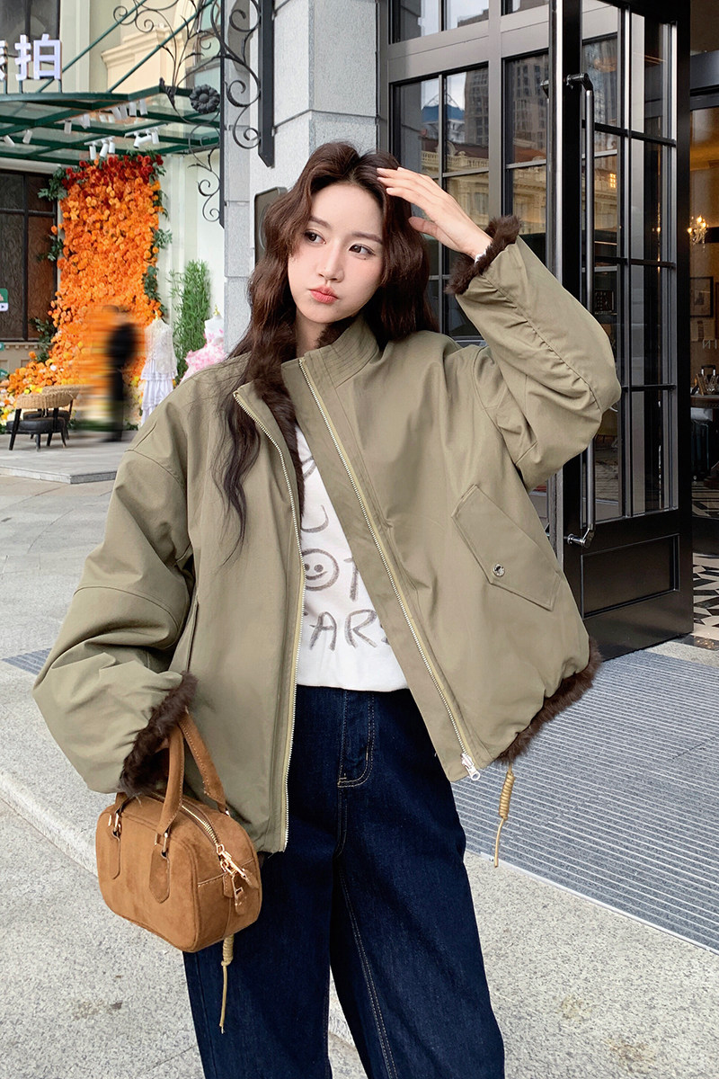 冬装新款两面穿真兔毛皮草派克服2132P285K438,女装派克服,2C219