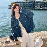 现货！自制花朵刺绣牛仔外套w429p195k318，女装短外套，2C298
