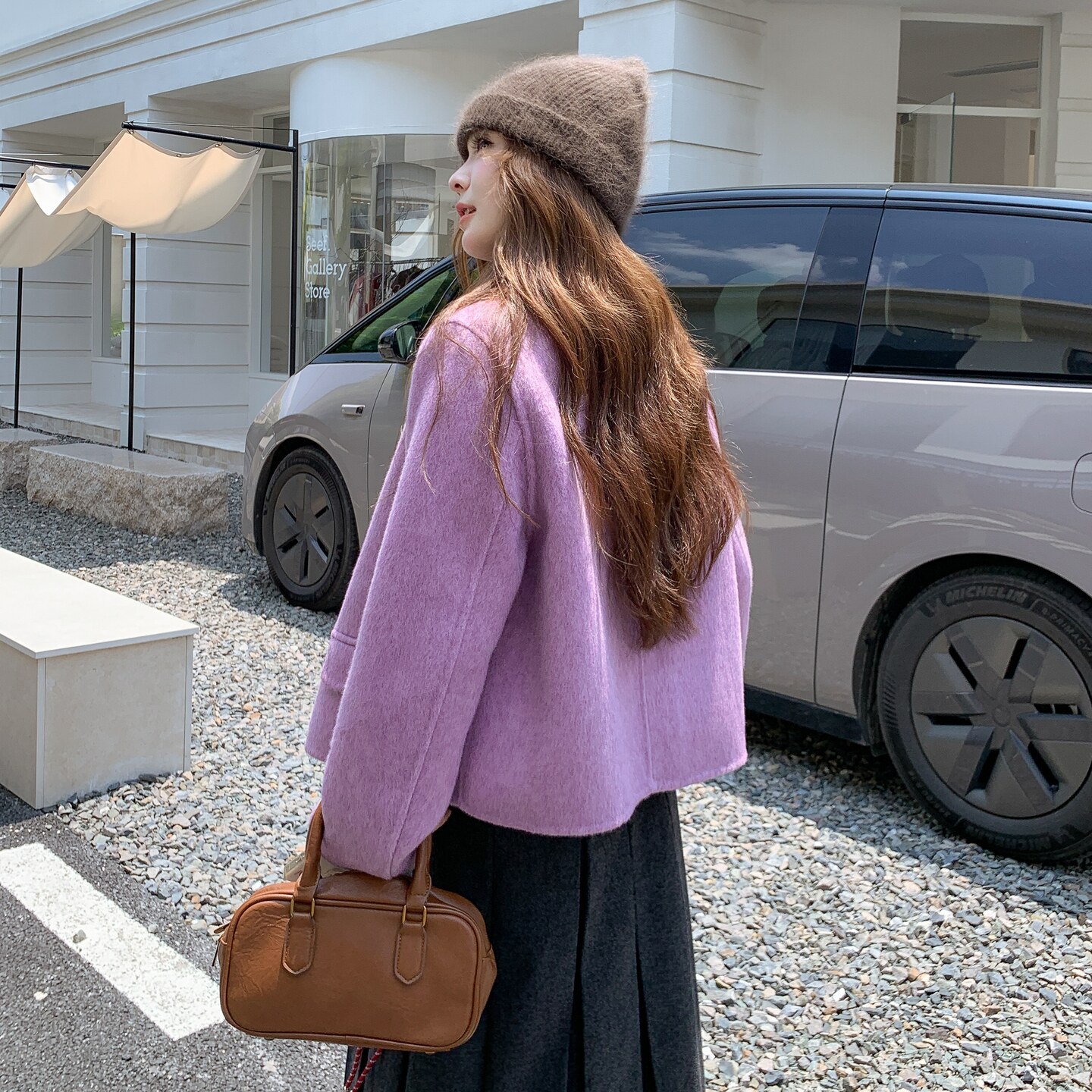 【现货】小香风双面尼短款外套D200P195K278,女装毛呢外套,2D008