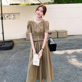 2025年新款夏季小众简约宽松套装女减龄拉链V领上衣半身裙两件套，女装套装/套裙，2C159