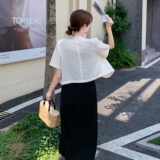 白色西装吊带连衣裙套装女2025夏季新款通勤时尚气质感显瘦两件套，女装套装/套裙，2C215
