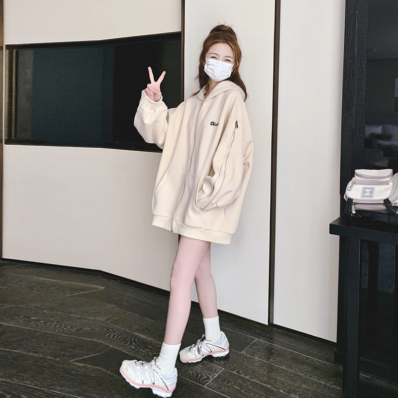 【24春】复古绣花三拉链设计连帽外套1012-P135K188,女装短外套,2C069