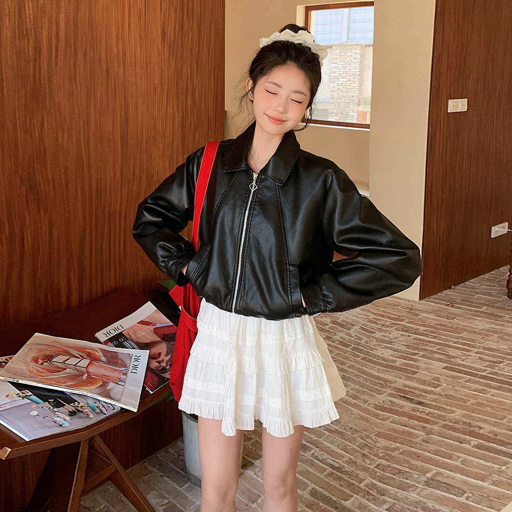 2025现货秋季甜酷气质皮衣外套2D036-8001-p120-k175,女装皮衣,2D036