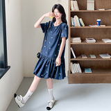 2025新款夏装刺绣牛仔连衣裙鱼尾裙2545-P135k198，女装连衣裙，2D009