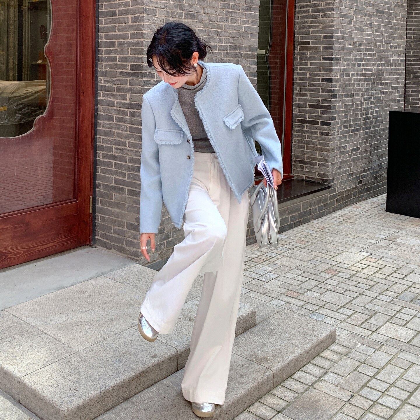 【现货】小香风双面尼外套D203P205K288,女装毛呢外套,2D008