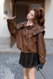 2026春秋季新款皮衣蝴蝶结款RF2C290-6872#-P175-K265，女装皮衣，2C290