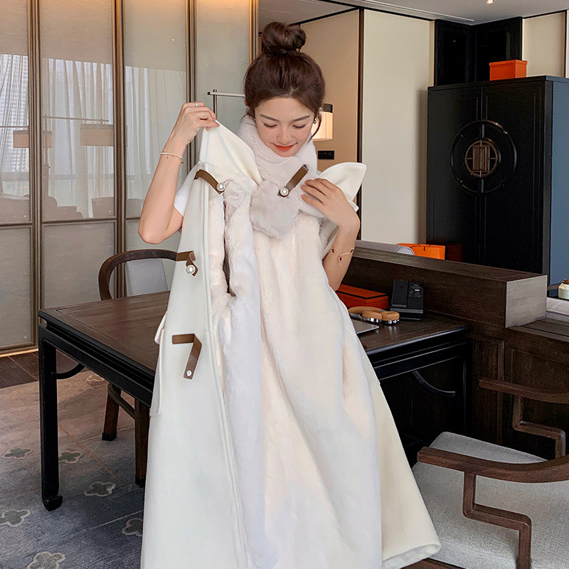 现货主推附买家秀呢料派克服加绒珍珠扣2C075-089A-P215-控298,女装毛呢外套,2C075