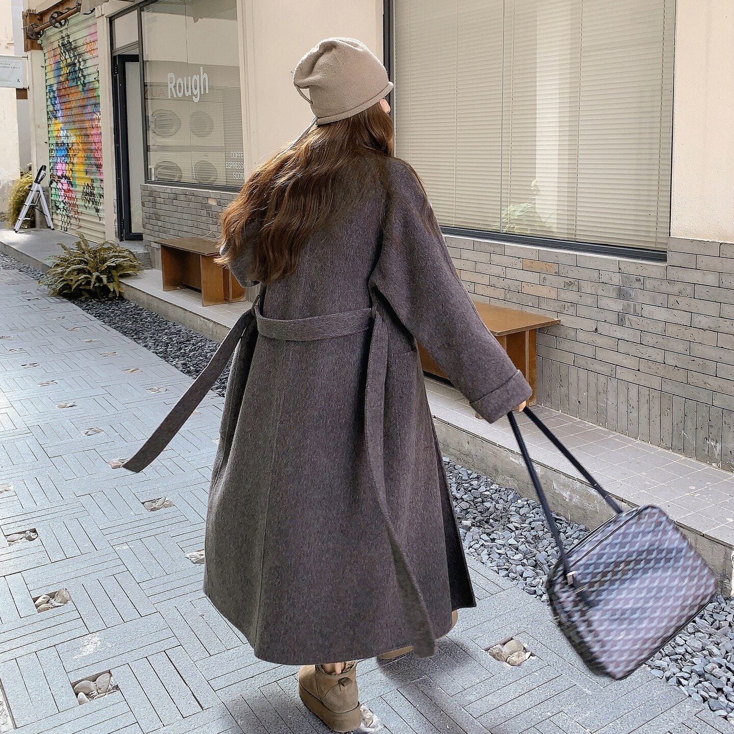 【现货】大口袋双面羊绒大衣D238P265K388,女装毛呢外套,2D008