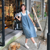 新品【现货】设计感编织带新款牛仔背带连衣裙8832-P115-K168，女装连衣裙，2C030