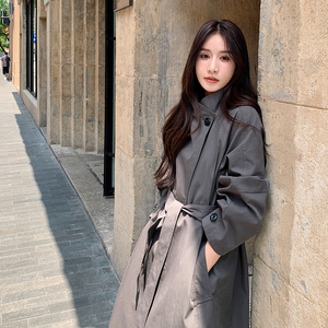 法式气质氛围感风衣外套女2025春秋季新款宽松显瘦英伦风长款大衣图片
