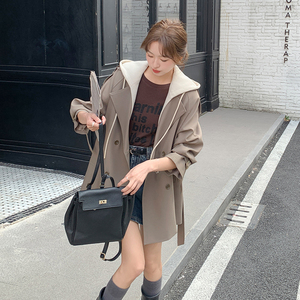现货  假两件短款风衣收腰小个子  领子可拆2C206-L156-P155-K218图片