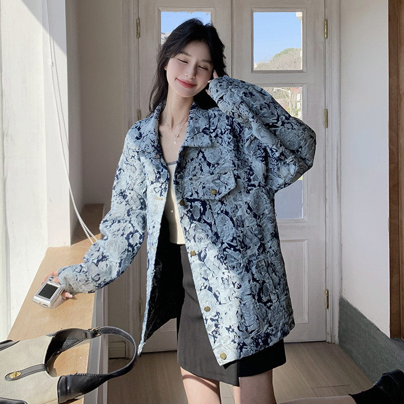 新品提花牛仔休闲外套2c113-065-P145-K198,女装短外套,2C113