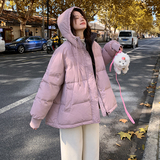 粉紫色羽绒服女冬季新款韩系学院风小个子加厚甜美减龄白鸭绒外套，女装羽绒服，2C177