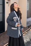 小香风西装羽绒内胆外套女2024冬新款加厚蕾丝高级感宽松上衣韩系，女装羽绒服，2C057