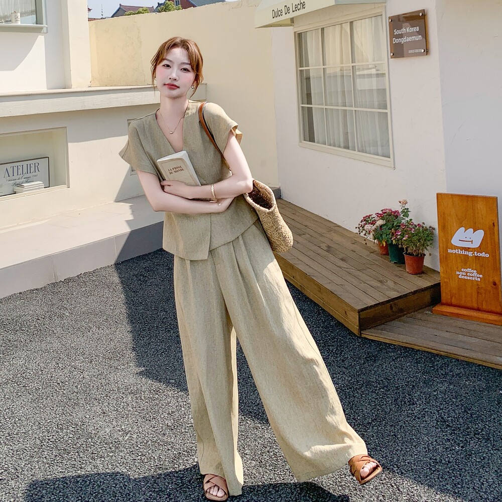 韩系镂空刺绣马甲套装女2025夏季新款小个子洋气减龄七分裤两件套,女装套装/套裙,2C159