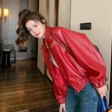 25主推有买家秀法式复古港风PU短外套H270--P145-K218，女装皮衣，2C110